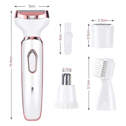 4 in 1 Women's Electric Shaver Cordless Rechargeable Painless Bikini Trimmer