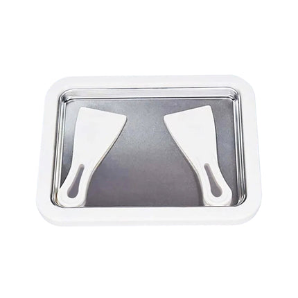 Portable Rolled Ice Cream Machine Pan with 2 Spatulas for Sorbet