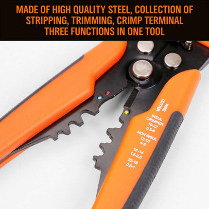 Automatic Wire Stripper & Crimper Pliers, Electrical Cable Terminal Tool