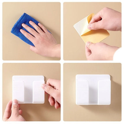 4Pcs Wall Mounted Remote Control & Phone Holder Rack Home Decor