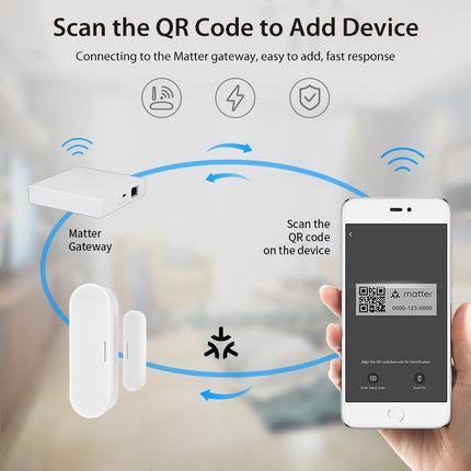 Smart Door Window Sensor Matter Thread WiFi Magnetic Alarm Phone Alert