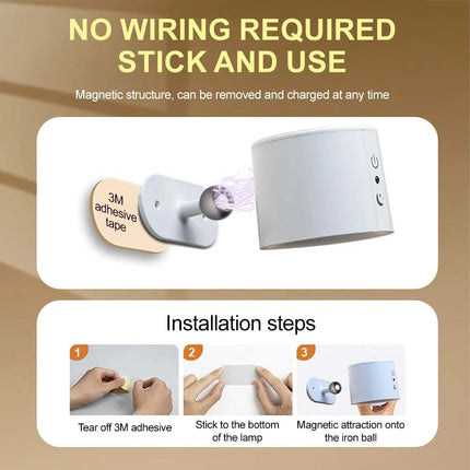 Rechargeable LED Magnetic Wall Mounted Night Lamp with Remote