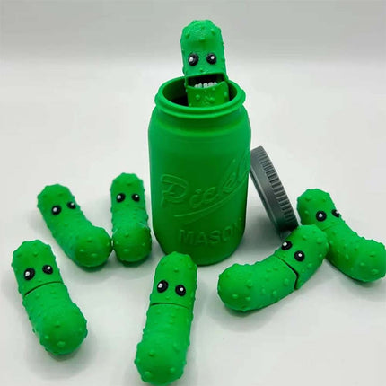 3D Printed Pickles in Mason Jar, Fun Gift for Everyone
