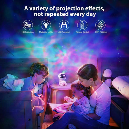 LED Astronaut & Star Projector Light, USB Starry Night Bedside Lamp