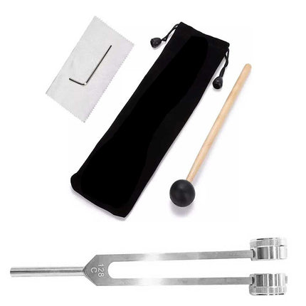 128Hz Tuning Fork with Hammer Sound Therapy Healing Vibration Musical Kit