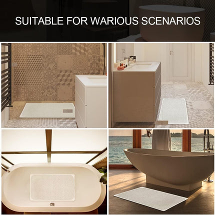 2X Anti Slip Loofah Shower Rug, Non Slip Bathroom Mat Carpet Water Drains