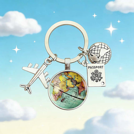 Traveller World Keyring with Charms, Perfect Travelling Souvenir Gift