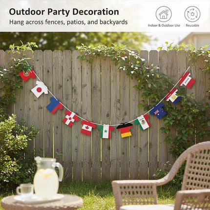 2026 World Cup Jersey Shape Bunting Banner – 49pcs Football Flag Decoration