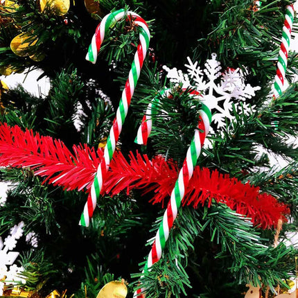 6Pcs Plastic Candy Cane Christmas Hanging Tree Ornaments Decor