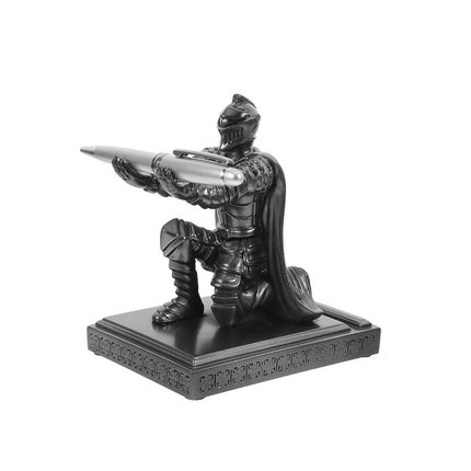 Medieval Knight Resin Pen Holder, Warrior Desk Decor for Office