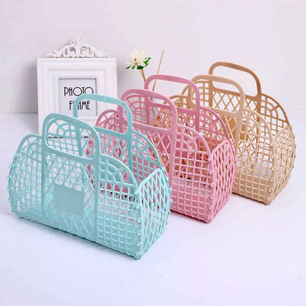 Jelly Beach Bag Reusable Tote Purse Girls Bright Gift Basket