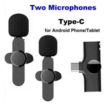 Wireless Lavalier Mini Mic for Android iPhone iPad Vlog Live Streaming