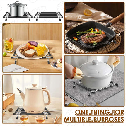 Stainless Steel Trivet, Hot Pan Stand Rack, Worktop Saver for Kitchen