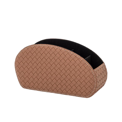 PU Leather Remote Control Holder Storage Box Phone TV Desk Organizer Home