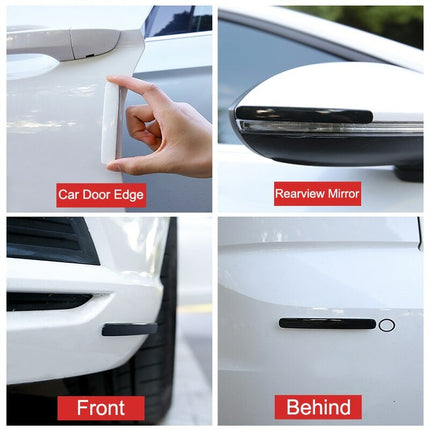 4Pcs Black Car Door Edge Guard Anti-Scratch Trim Protector Sticker