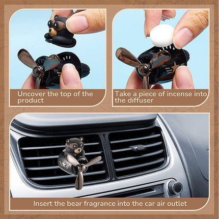 Cute Bear Car Air Freshener Vent Clip Scented Aroma Diffuser
