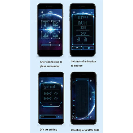 LED Bluetooth Glasses APP Programmable Text for Raves DJ EDM Events