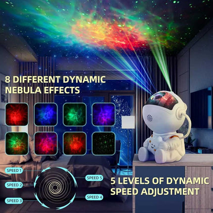 LED Astronaut & Star Projector Light, USB Starry Night Bedside Lamp