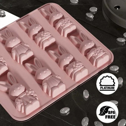 8-Grid Easter Bunny Baking Molds, Food Grade Baking Tools for Cakes