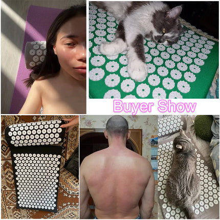 Non-slip Acupressure Yoga Mat, Spike Massage Cushion for Pilates & Fitness
