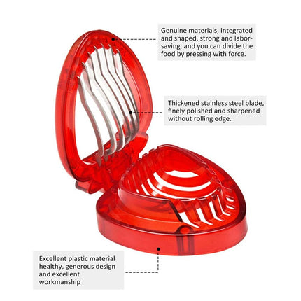 Stainless Steel Strawberry Slicer Tool with Blade, Kitchen Fruit Cutter