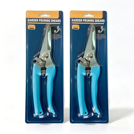 2-Piece Stainless Steel Garden Shears, Straight & Curved Blades
