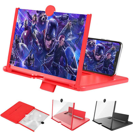 Folding 12 inch Screen Magnifier Stand, 3D Adjustable HD Phone Holder