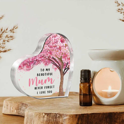 Love Heart Acrylic Decor Gift for Mom, Mother's Day Gift 10x10cm