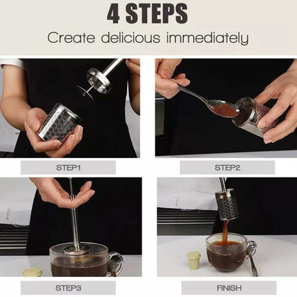 Travel Coffee Maker Portable Final Press Reusable Filter Coffee Brewer