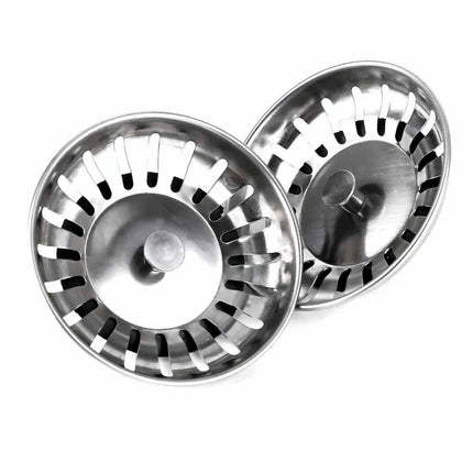 2 Pack Stainless Steel Kitchen Sink Drain Strainer Waste Plug Stopper