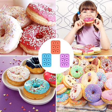3PCS Silicone Donut Muffin Chocolate Cake Cookie Doughnut Baking Mould Tray