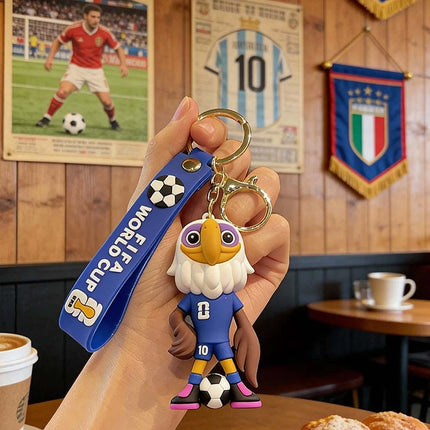 4 Pack 2026 World Cup Mascot Pendant Football Keychain Keyrings