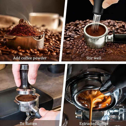Coffee Tamper & Distributor WDT Tool with Espresso Distribution Needle