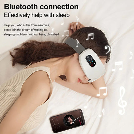 Eye Massager with Heat & Bluetooth Music – Reduce Strain, Relax
