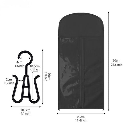 Hair Extension Storage Bag with Hanger, Dust Proof Non-Woven Wig Bag