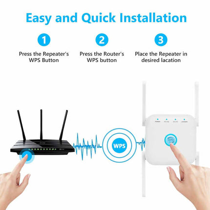 1200Mbps WiFi Booster Dual Band Extender Wireless Network Repeater Range