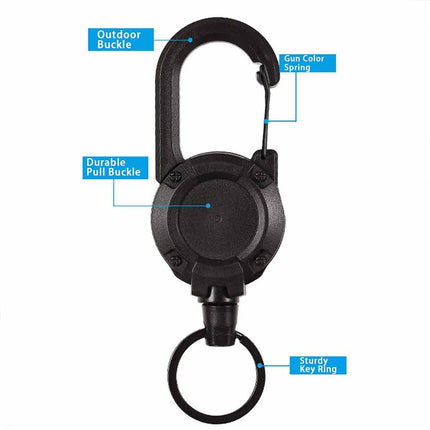 Retractable Badge Holder Keychain Heavy Duty Portable Climbing Equipment