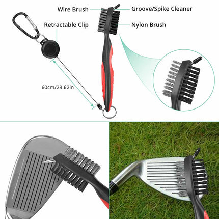 Golf Club Groove Cleaner Brush Set with Towel – Essential Accessory Gift