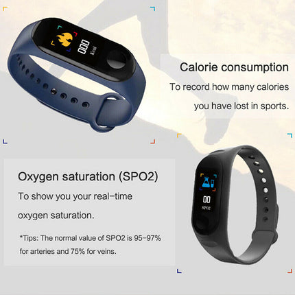 Bluetooth Activity Tracker Watch Heart Rate Monitor Smart Bracelet Pedometer
