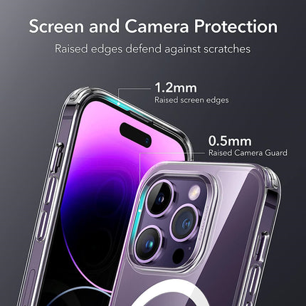 For iPhone 16/15/14 Pro Max: Clear Magnetic MagSafe Case, Hard Acrylic Cover