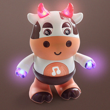 Fun Electric Cow Shape Dancing Robot Toy Battery Powered Xmas Gift