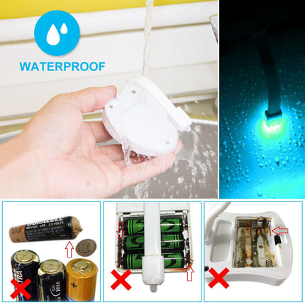 16 Colors USB Toilet Bowl Night Light with UV & Motion Sensor, Waterproof