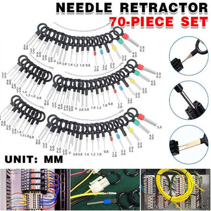 70Pcs Pin Ejector Wire Kit Extractor Auto Terminal Removal Connector Tool