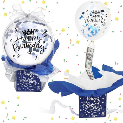 Money Pull Box with Balloon Gift, Fun Surprise Birthday Party Set