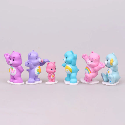 12Pcs Rainbow Bears Care Bears Playset Figure Cake Decor Topper Toys
