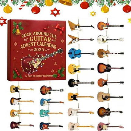 2025 Guitar Advent Calendar, 24 Days Christmas Countdown 2D Flat