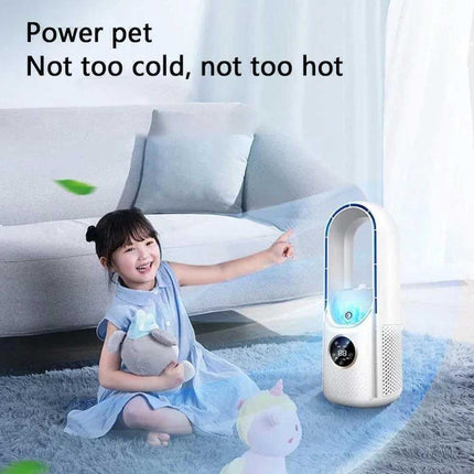 Portable Leafless Electric Fan 6 Speed Silent Timer Air Cooler Conditioner
