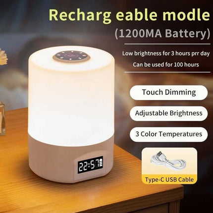 Touch Control LED Night Light with Remote & Digital Time Display Bedside