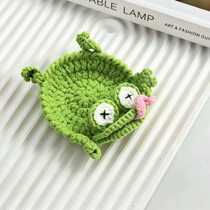 Handmade Crochet 3D Animal Coaster, Cute Knitted Mug Rug Round Drink Mat