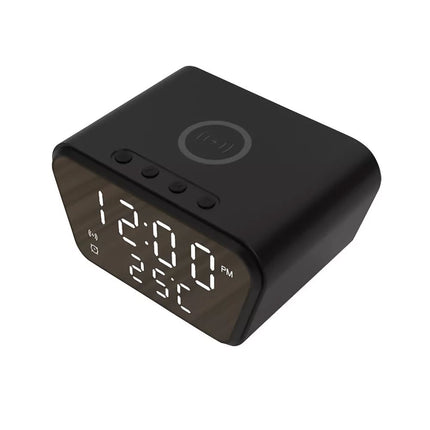 Wireless Charging Alarm Clock 15W Date Temperature Display Bedside
